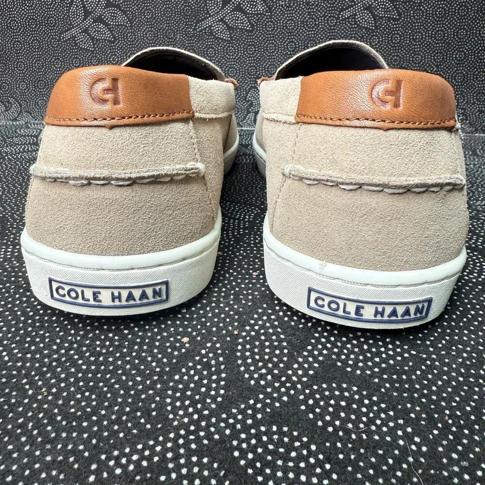Cole Haan Mens Penny Loafers 9.5M Suede & Leather Beige/Brown Slip-On Shoes - Picture 3 of 6